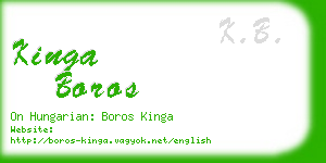kinga boros business card